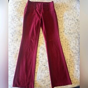 Maroon Dress Pants Straight Leg